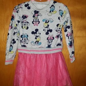 Minnie Mouse print dress with flowy pink bottom